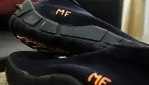 Fabric paint on dive boots